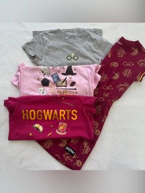 Warner Bros. Hogwarts Kids Tee shirts- Burgundy, Pink & Gray